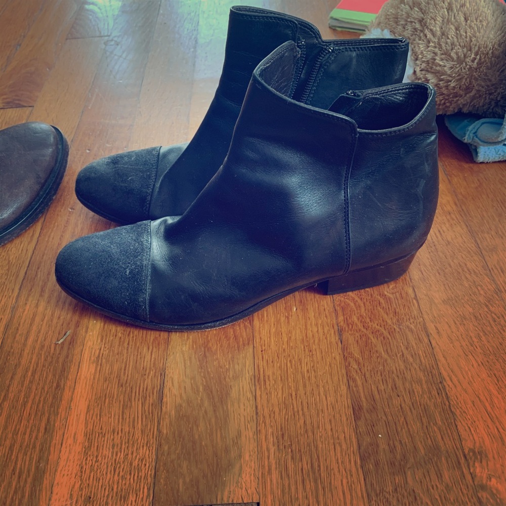 AGL black leather and suede booties